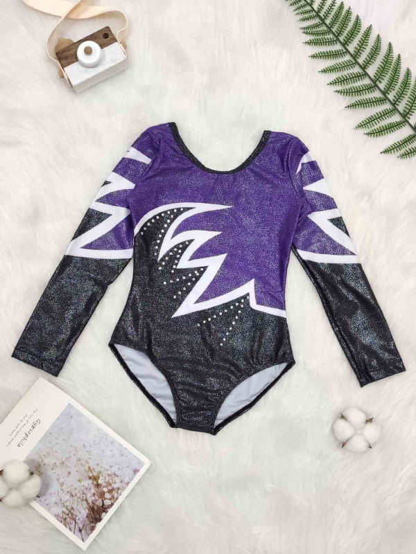 Laste võimlemisrõivad, tüdrukute esinemisrõivad, trükitud kivikestega pikkade varrukatega liibuvad võistlusrõivad, esinemisrõivad, lavalised esinemised