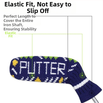 Κάλυμμα ράβδου ώθησης γκολφ, προστατευτικό κάλυμμα ράβδου μπάλας, πλεκτό πολύχρωμο απλό κάλυμμα καπέλου