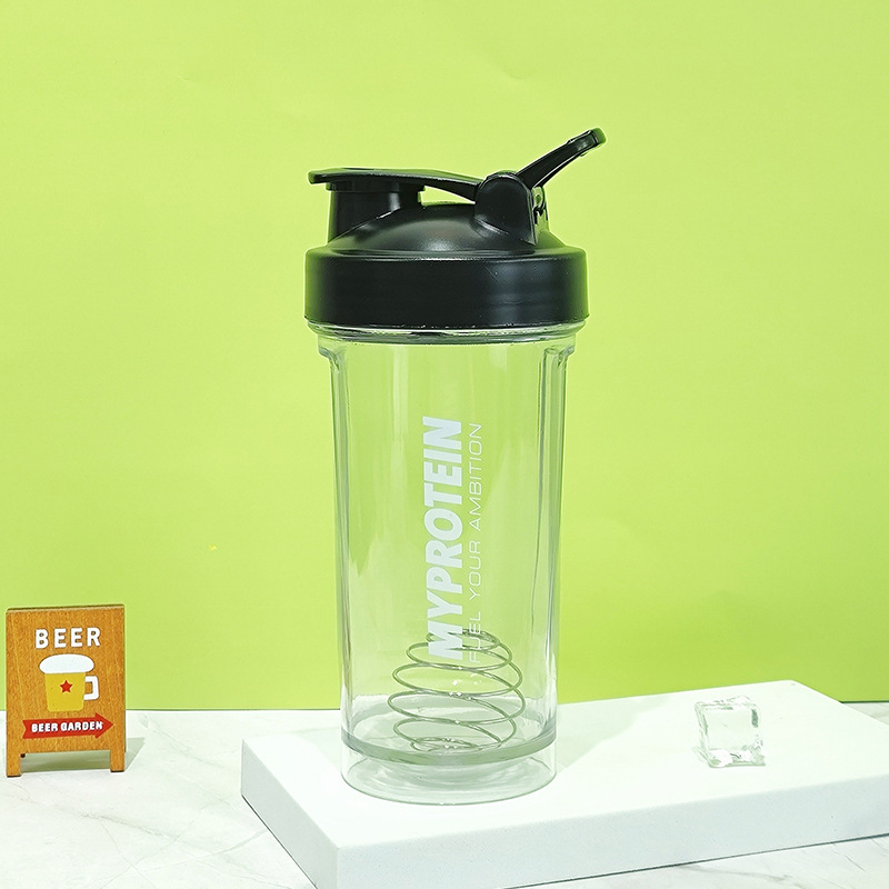 Sporta fitnesa proteīna pulveris, jauns 500 ml PC sporta zāles piena kokteilis, plastmasas ūdens krūzes kokteilis, krūzes maisīšanas krūze ar roku