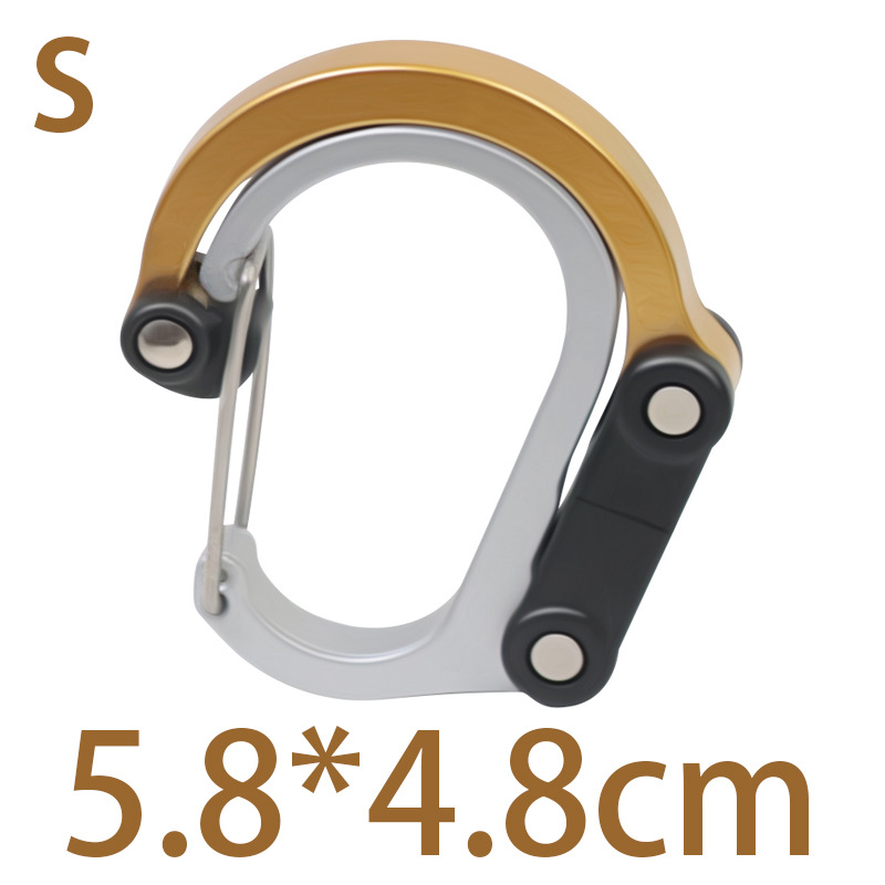 Multifunkcionális hegymászó csat alumínium ötvözetből készült D-típusú hegymászó csat kültéri szabad horog 360 fokban forgatható horog gyári nagykereskedelem
