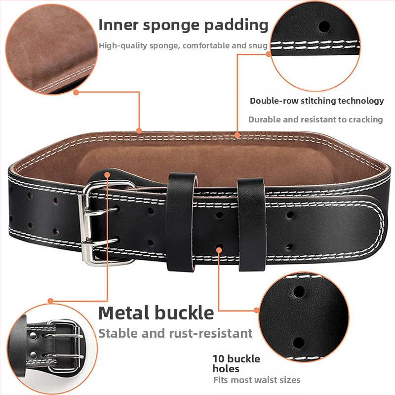 Vzpieračský opasok z hovädzej kože na fitness squat fitness športová podpora pásu muži a ženy profesionálne vybavenie tréning športové vzpieranie tvrdý ťah