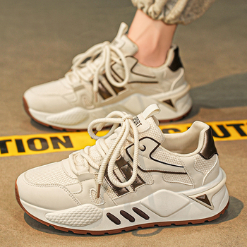 Ευρωπαϊκά Ανδρικά Παπούτσια 2024 Νέα Καλοκαιρινά Αναπνεύσιμο Αθλητικό Παπούτσια Casual Λευκά Παπούτσια με Αυξημένη Χοντρή Σόλα Dad Trendy Παπούτσια