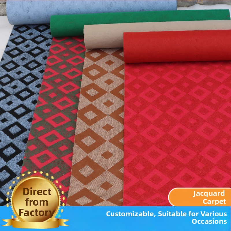 Жакардовият килим може да се реже, офис килимът не е лесен за деформиране, хотелските стъпала са неплъзгащи се, удебелен пълен килим в търговски център.