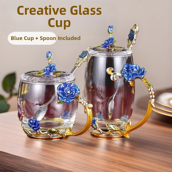Kis kapacitású vizespohár, háztartási kávéspohár, kreatív, könnyű luxus zománcmintás reggelizőpohár, üvegpohár, ajándéktárgy