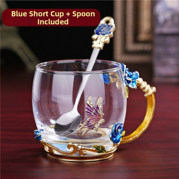 Κύπελλο νερού μικρής χωρητικότητας, οικιακό κύπελλο καφέ, δημιουργικό ελαφρύ πολυτελές κύπελλο πρωινού με σμάλτο, γυάλινο κύπελλο, αναμνηστικό δώρο