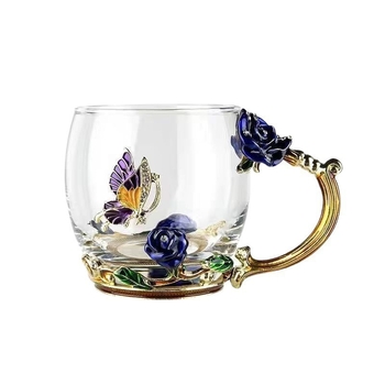 Κύπελλο νερού μικρής χωρητικότητας, οικιακό κύπελλο καφέ, δημιουργικό ελαφρύ πολυτελές κύπελλο πρωινού με σμάλτο, γυάλινο κύπελλο, αναμνηστικό δώρο