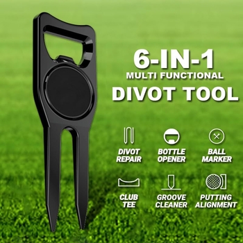 Εργαλείο Golf Six in One, Βάση Μπαστουνιού, Ανοιχτήρι Μπουκαλιού, Τσάντα Μπάλας Γκολφ, Αξεσουάρ Γκολφ