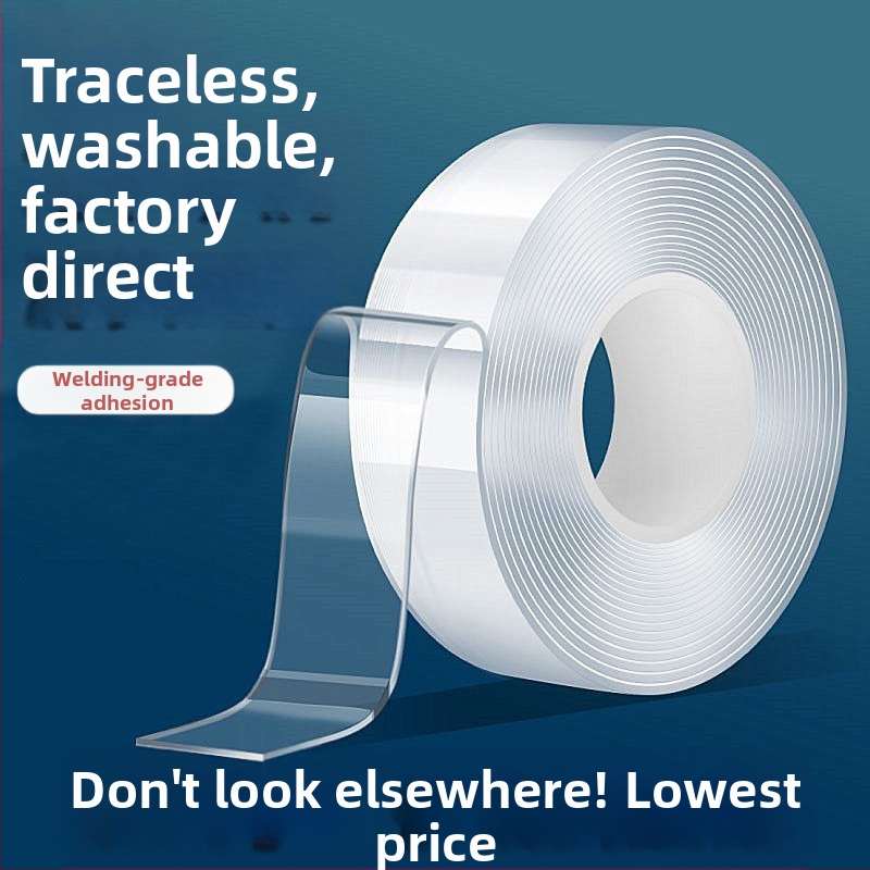 Skaidri dvipusė akrilinė juosta, be pėdsakų, atspari aukštai temperatūrai, didelis skaidrumas, didelis klampumas, stipri vandeniui, be pėdsakų nano juostos didmeninė prekyba