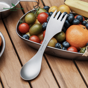 Tik gryno titano šaukštas peilis šakutė šaukštas sriubos šaukštas kepsnio peilis vaisių šakutė trys viename stalo įrankiai