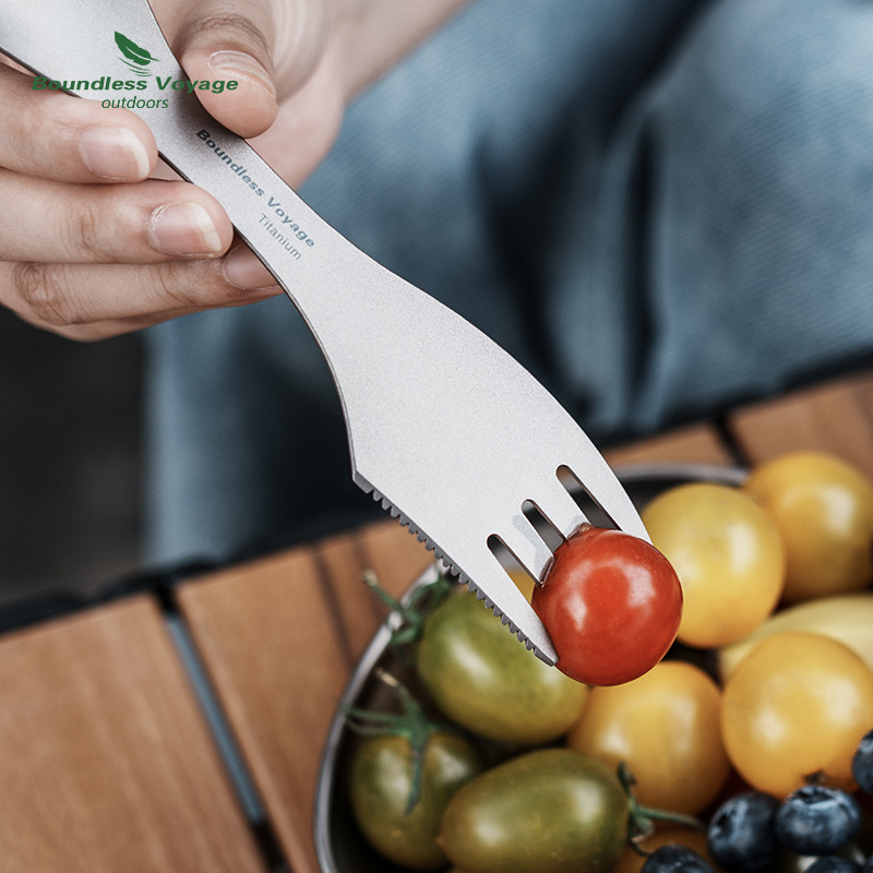Tik gryno titano šaukštas peilis šakutė šaukštas sriubos šaukštas kepsnio peilis vaisių šakutė trys viename stalo įrankiai