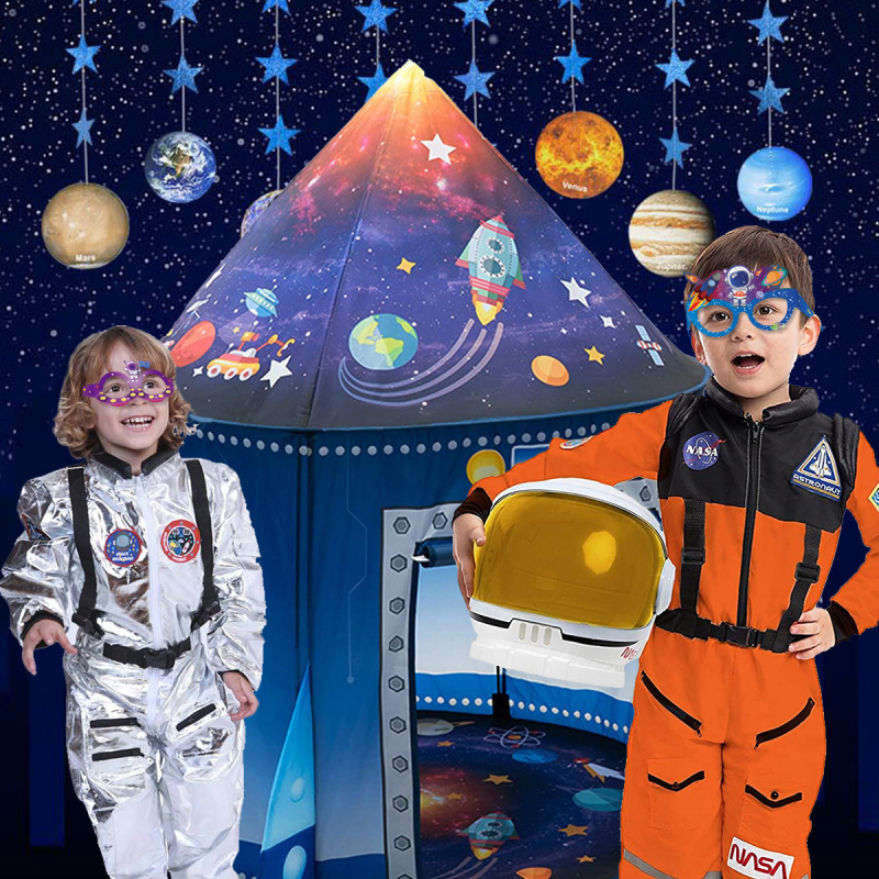 Határokon átnyúló új űrpapír szemüvegek fotókellékek rakéta űrhajó űrhajós szemüveg öltöztetős kellékek nagykereskedelem