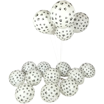 Kutsika jalajälje õhupall, paksendatud valge lateksist koomiksiga sünnipäevapeo kaunistus, loomateemaline mänguballoon