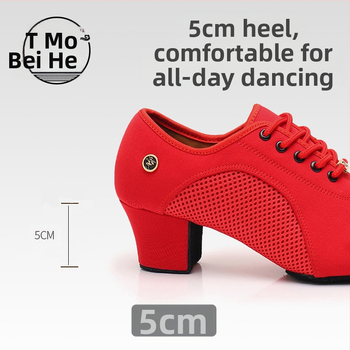 Latin tánccipők felnőtt nőknek, közepes sarkú, puha talpú tánccipők, négyzet alakú tánc, tengerész tánc, modern tánccipők, lélegző és könnyű