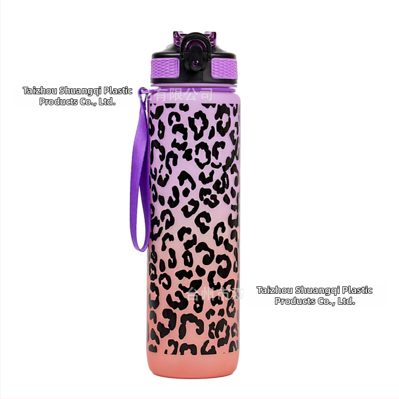 Piiriülene Amazoni plastist veekruus leopardiprindiga gradiendiga õlgkruus suvine õueruumikruus suure mahutavusega spordiveekruus