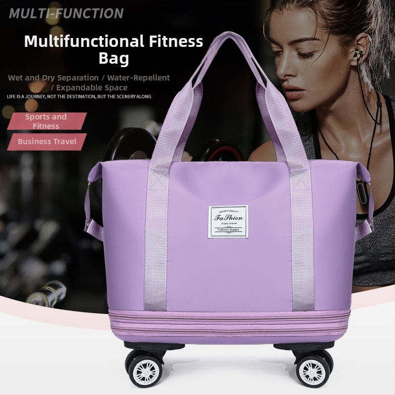 Чанта за пътуване с голям капацитет, двойно разширение, универсална чанта с колела, чанта за съхранение на багаж с ролка