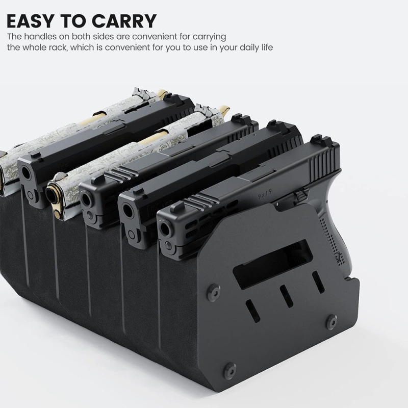 Pisztolykiállító állvány Játékfegyver-rendszerező tárolódoboz 6 rekeszes pisztolytároló állvány Fegyvertároló állvány