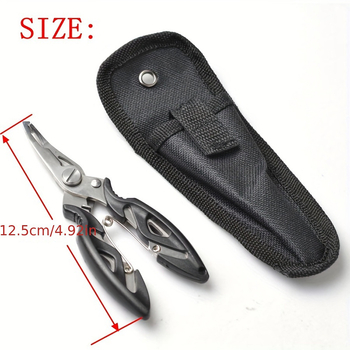 Контролер за риба от неръждаема стомана с права дръжка, малък размер, пътни щипки, комбинация от неръждаема стомана за изпращане на риболовна стръв с произволен цвят