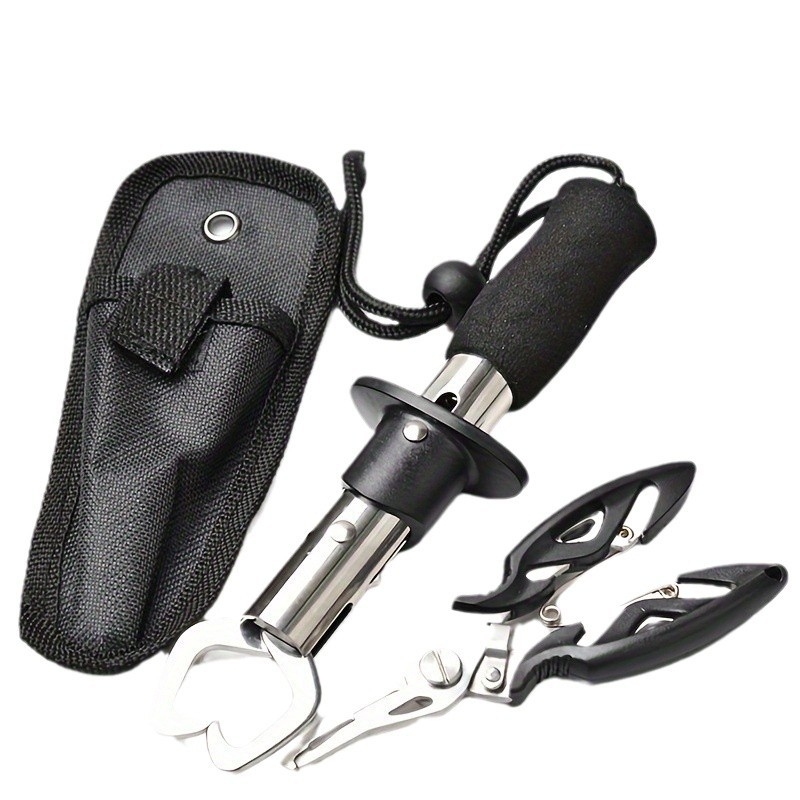 Rozsdamentes acél egyenes nyelű halvezérlő kis méretű úti fogó rozsdamentes acél öltöny kombináció véletlenszerű színű horgászcsali küldéséhez