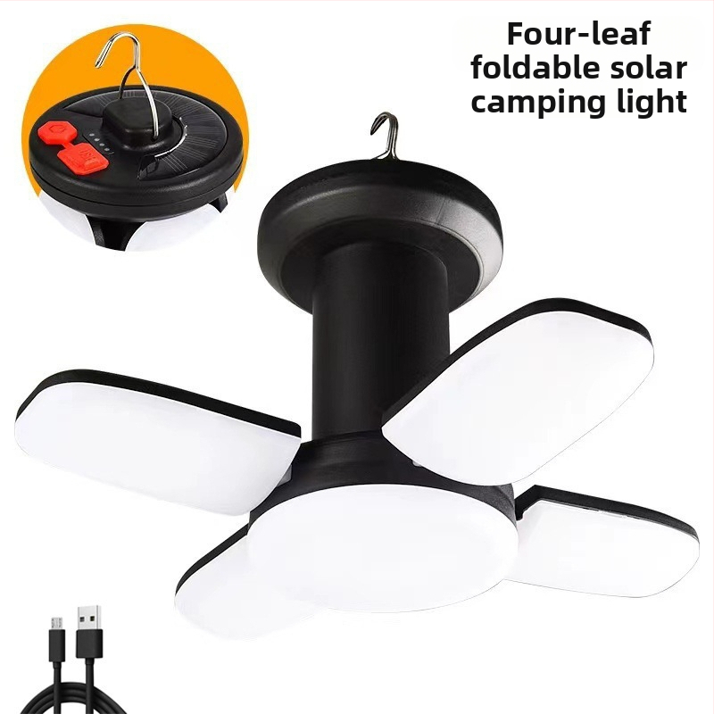 Tarpvalstybinis karšto išpardavimo apšvietimas namams Dovanų šviesa Saulės energija įkraunamas LED palapinės šviestuvas Trijų puslapių keturių puslapių lauko kempingo šviestuvas