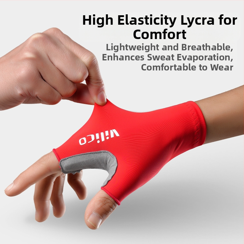 Pavasara un vasaras alpīnisma un riteņbraukšanas triecienus absorbējoši puspirkstu cimdi, neslīdoši, nodilumizturīgi, elastīgi, elpojoši riteņbraukšanas cimdi, gatavi pārdošanai