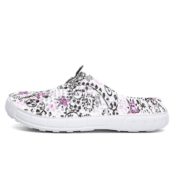 Didelio dydžio tarpvalstybinės neslystančios šlepetės moteriški raštuoti moteriški bateliai su skylutėmis vasariniai viršutiniai drabužiai pusšlepetės paplūdimio bateliai basutės moterims