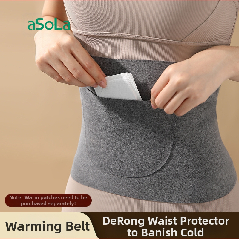 Meleg, dupla zsebes, bársonyos hasmelegítő öv, női hasmelegítő öv, megfázás elleni, meleg, rugalmas, nyom nélküli női öv