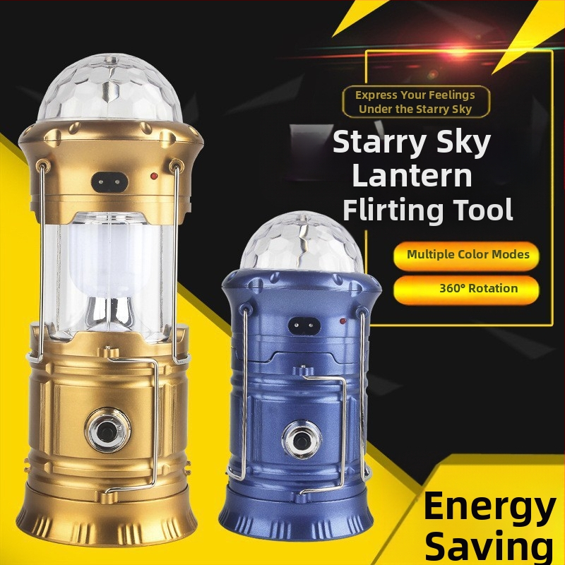 Kaasaskantav telkimislamp, kaasaskantav tähelatern, pöörlev lavalamp, laetav majapidamises kasutatav teleskoop-avariitelkimislamp