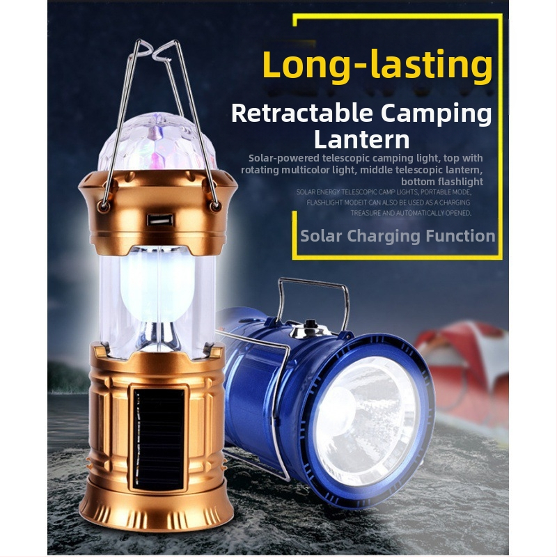 Kaasaskantav telkimislamp, kaasaskantav tähelatern, pöörlev lavalamp, laetav majapidamises kasutatav teleskoop-avariitelkimislamp