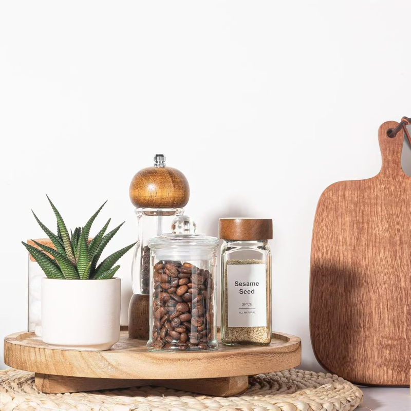 Täispuidust kandik ümmargune dekoratiivne alus ümmargune kandik aroomiteraapia küünla vitriinplaat kosmeetiline hoiustamisriiul kronstein