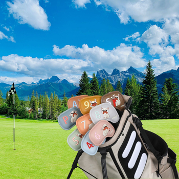 Κάλυμμα σιδήρου γκολφ PU υλικό μέθοδος σκύλου κινούμενα σχέδια μοτίβο κάλυμμα καπέλου κλαμπ εξαιρετικό κέντημα 9/σετ διασυνοριακής καυτής πώλησης