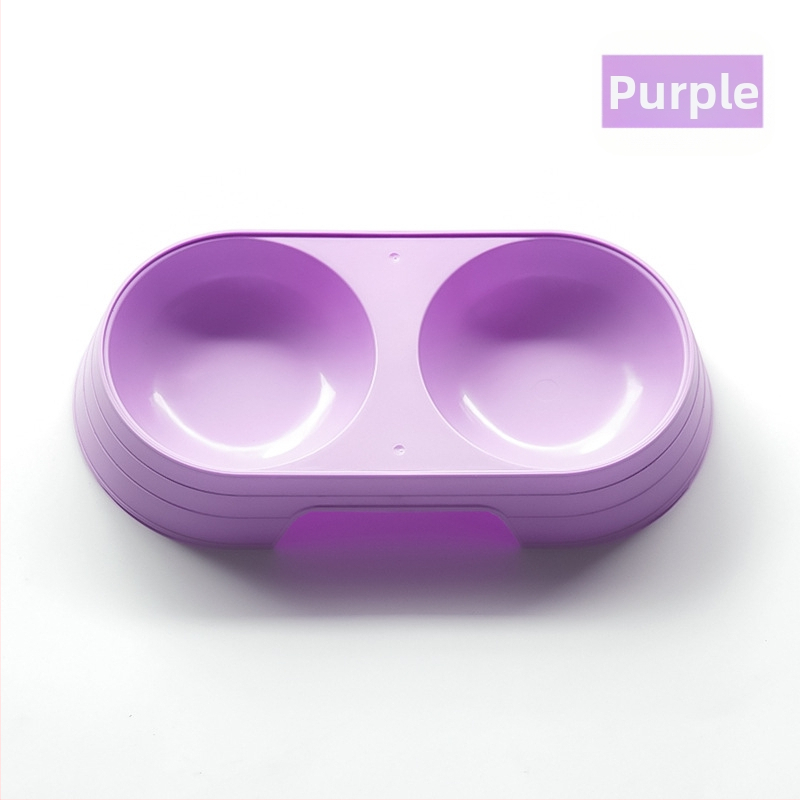 Gyári forrásból származó kopogásgátló kutyatál dupla tál könnyen tisztítható kerek macskatál egyszerű műanyag sűrített tál kisállat tál