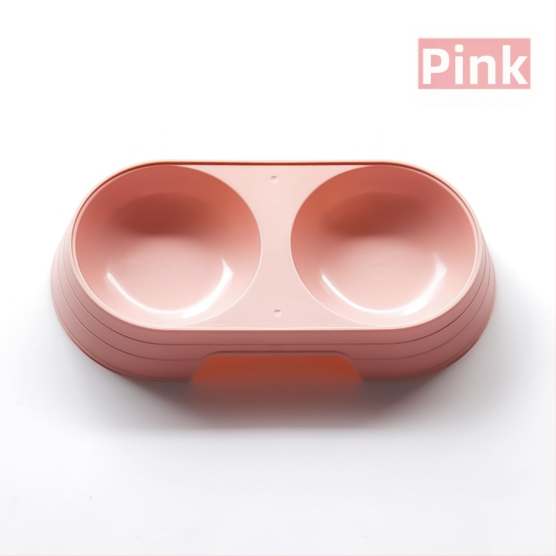 Gyári forrásból származó kopogásgátló kutyatál dupla tál könnyen tisztítható kerek macskatál egyszerű műanyag sűrített tál kisállat tál