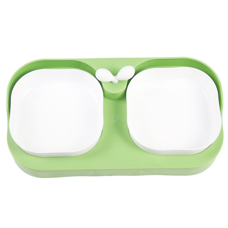 Gyári forrásból származó kopogásgátló kutyatál dupla tál könnyen tisztítható kerek macskatál egyszerű műanyag sűrített tál kisállat tál