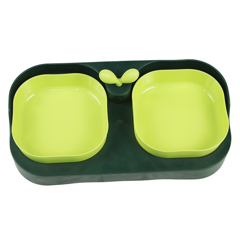 Gyári forrásból származó kopogásgátló kutyatál dupla tál könnyen tisztítható kerek macskatál egyszerű műanyag sűrített tál kisállat tál