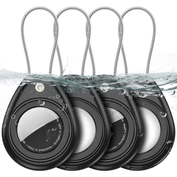 Приложим защитен калъф за AirTag, Apple Airtag, против изгубен локатор, прозрачен, с метално въже, защитен калъф „всичко в едно“