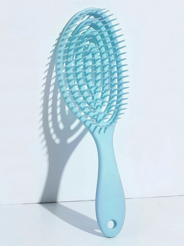 Karšto pardavimo tuščiavidurės šonkaulių šukos ovalios masažinės šukos macaron spalvos uodų spiralės šukos logotipo spausdinimas plastikinės šukos didmeninė prekyba