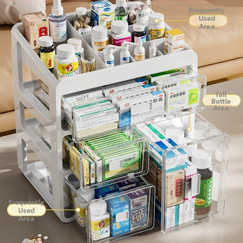 Φαρμακείο Οικιακό Φάρμακο Κουτί Αποθήκευσης Φαρμάκων Φαρμακείο Οικιακό Μεγάλης Χωρητικότητας Πολυστρωματικό Συρτάρι Τύπου Ιατρικό Μικρό Φαρμακείο