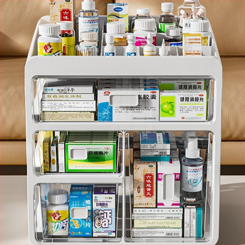 Φαρμακείο Οικιακό Φάρμακο Κουτί Αποθήκευσης Φαρμάκων Φαρμακείο Οικιακό Μεγάλης Χωρητικότητας Πολυστρωματικό Συρτάρι Τύπου Ιατρικό Μικρό Φαρμακείο