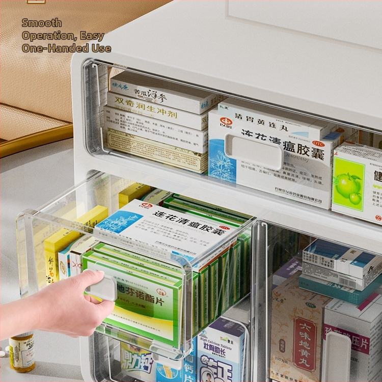 Кутия за лекарства Домакинска кутия за лекарства Кутия за лекарства Домакинска кутия с голям капацитет, многослойно чекмедже, тип медицинска малка кутия за лекарства