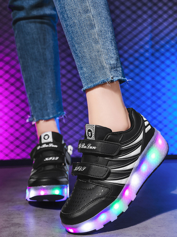 Gamykliniai tarpvalstybiniai „heywalk“ batai vaikams, įkraunami blykstės skriemulių batai studentams, dvigubo rato nematomo diržo jungiklio pačiūžos, didmeninė prekyba