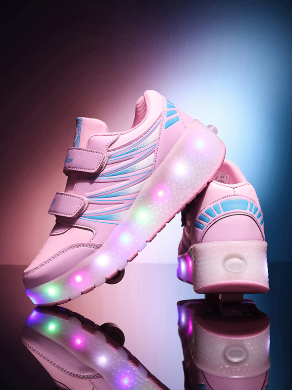 Gamykliniai tarpvalstybiniai „heywalk“ batai vaikams, įkraunami blykstės skriemulių batai studentams, dvigubo rato nematomo diržo jungiklio pačiūžos, didmeninė prekyba