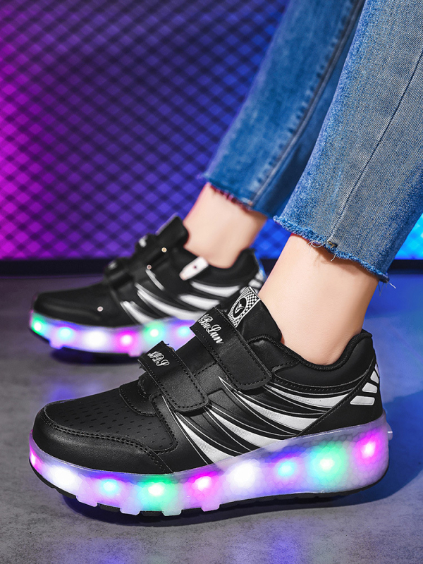 Gamykliniai tarpvalstybiniai „heywalk“ batai vaikams, įkraunami blykstės skriemulių batai studentams, dvigubo rato nematomo diržo jungiklio pačiūžos, didmeninė prekyba