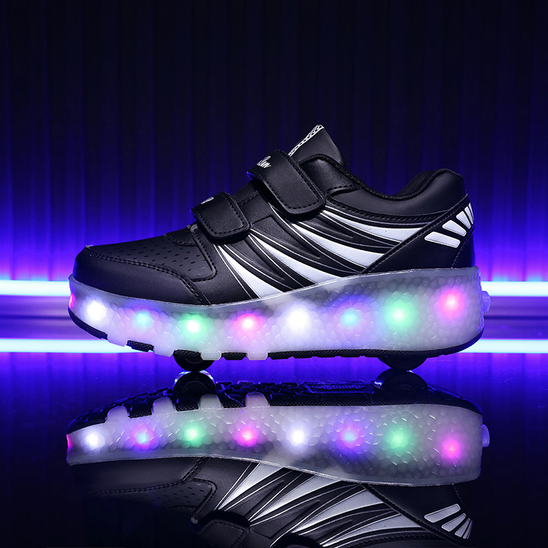 Gamykliniai tarpvalstybiniai „heywalk“ batai vaikams, įkraunami blykstės skriemulių batai studentams, dvigubo rato nematomo diržo jungiklio pačiūžos, didmeninė prekyba