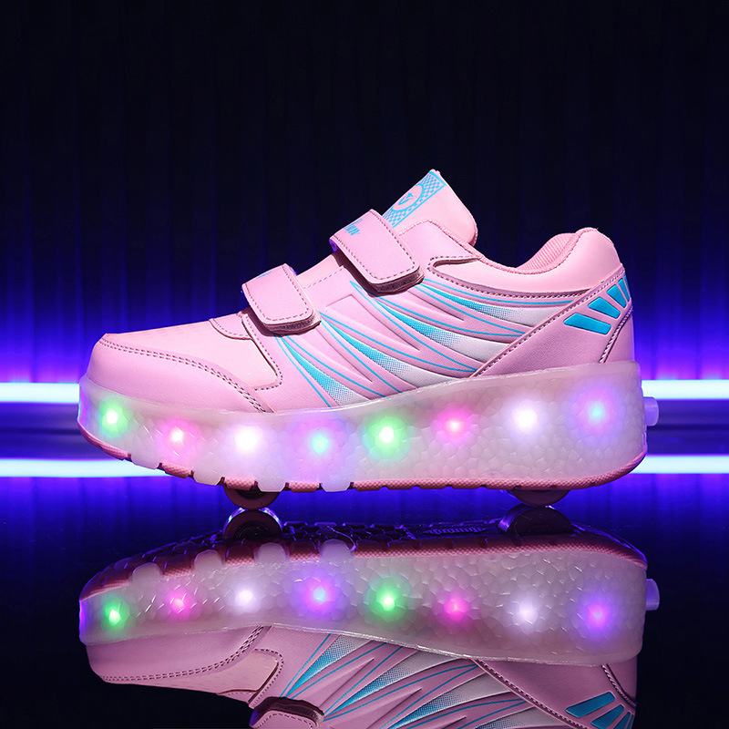 Gamykliniai tarpvalstybiniai „heywalk“ batai vaikams, įkraunami blykstės skriemulių batai studentams, dvigubo rato nematomo diržo jungiklio pačiūžos, didmeninė prekyba