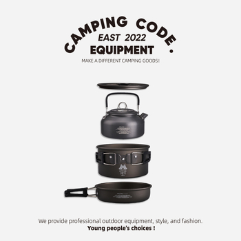 Vanjski set za kampiranje, lonac za 1-2 osobe, prijenosni kamperski pribor za kuhanje, piknik, lonac za kuhanje, lonac za prženje, lonac za kuhanje