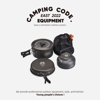 Vanjski set za kampiranje, lonac za 1-2 osobe, prijenosni kamperski pribor za kuhanje, piknik, lonac za kuhanje, lonac za prženje, lonac za kuhanje