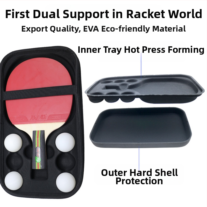 Трансгранична горещо продавана чанта за ракети за тенис на маса, спортна преносима твърда обвивка, устойчива на изпускане, 2 чанти за съхранение от EVA, нов продукт