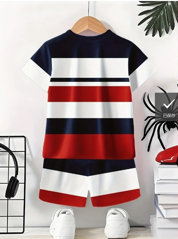 Κοστούμι για αγόρια, Μοντέρνο κοστούμι με τρισδιάστατη εκτύπωση, Casual κοστούμι, κοντομάνικο σορτς, T-shirt, T-shirt για εξωτερικούς χώρους για αγόρια,