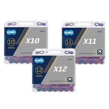 Тайван Kmccobu Aurora Color Велосипедна верига X10 X11 X12 Планински велосипед Шосеен велосипед Ослепително цветен
