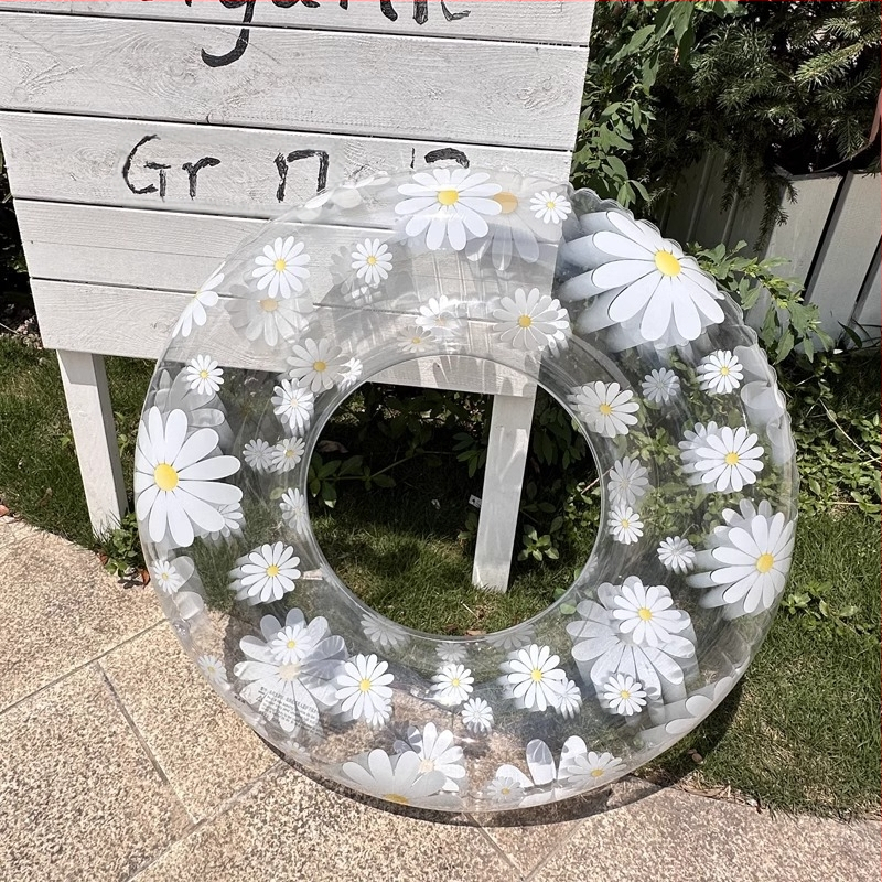 Нетен червен плувен пръстен, детски пръстен за подмишници, удебелен, маргаритка, четирилистна детелина, производители на плувен пръстен с двойна въздушна възглавница на едро, надуваем, плаващ